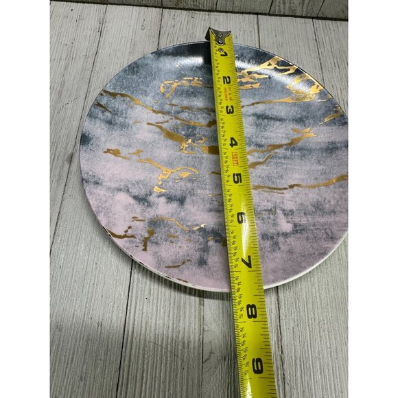 Vintage American Atelier Salad Plate Marble Design Porcelain 7.5'' - Set of 2 - Picture 6 of 7